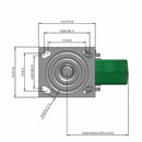 6"x2" USA-Rig 7.5" High Swivel Caster Polyurethane-on-Aluminum Wheel