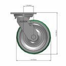 6"x2" USA-Rig Swivel Caster with Green Polyurethane-on-Aluminum Wheel