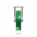 8"x2" USA-Rig Rigid Caster with Green Polyurethane-on-Aluminum Wheel