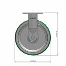 8"x2" USA-Rig Rigid Caster with Green Polyurethane-on-Aluminum Wheel