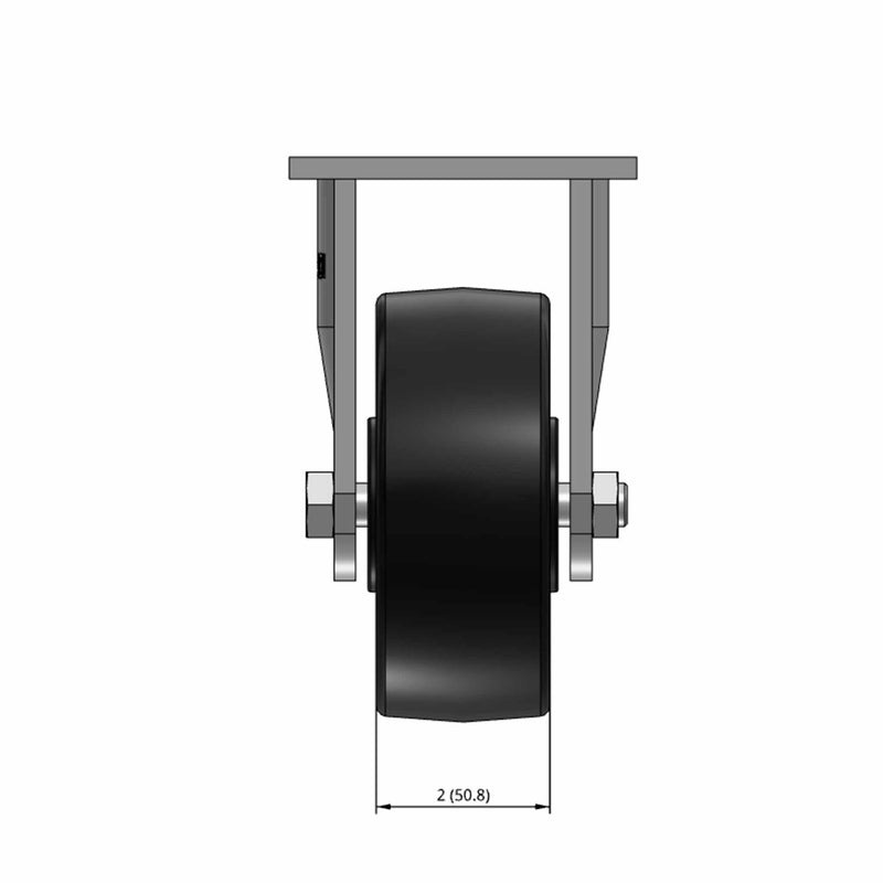 5"x2" USA-Rig Rigid Caster with Reinforced Polypropylene Wheel