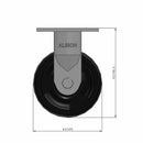 5"x2" USA-Rig Rigid Caster with Reinforced Polypropylene Wheel