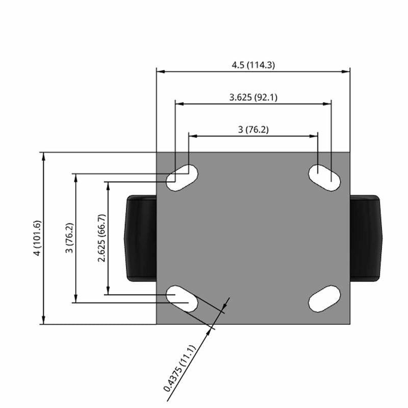 6"x2" USA-Rig 7.5" High Rigid Caster Reinforced Polypropylene Wheel