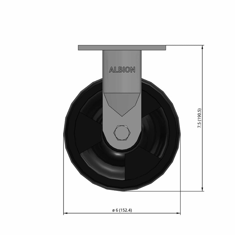 6"x2" USA-Rig 7.5" High Rigid Caster Reinforced Polypropylene Wheel