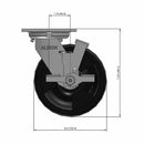 6"x2" USA-Rig Side Locking Caster with Reinforced Polypropylene Wheel