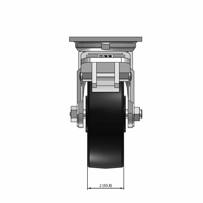 6"x2" USA-Rig Top Locking Caster with Reinforced Polypropylene Wheel