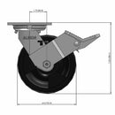 6"x2" USA-Rig Top Locking Caster with Reinforced Polypropylene Wheel