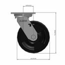 6"x2" USA-Rig 7.5" High Swivel Caster Reinforced Polypropylene Wheel