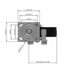 8"x2" USA-Rig Side Locking Caster with Reinforced Polypropylene Wheel