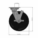 8"x2" USA-Rig Side Locking Caster with Reinforced Polypropylene Wheel