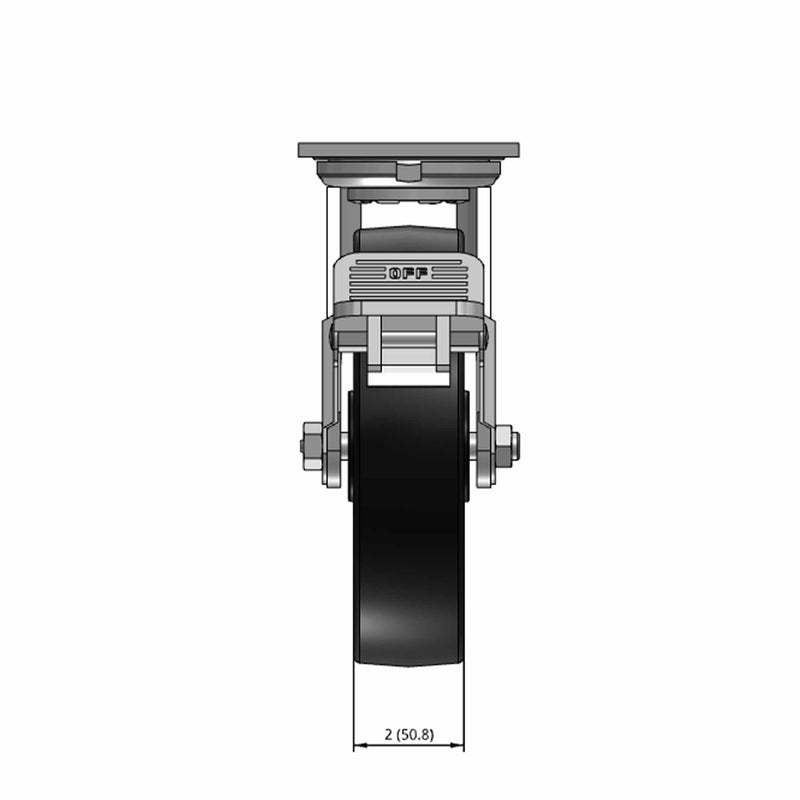 8"x2" USA-Rig Top Locking Caster with Reinforced Polypropylene Wheel