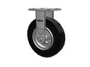 USA-Rig 8"x2" Black Pneumatic Wheel Rigid Caster with 4" x 4-1/2" Plate