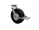 USA-Rig 13"x4.1" Black Pneumatic Wheel Caster with Top Wheel Lock and 4" x 4-1/2" Plate
