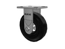 USA-Rig 6.2"x2" Black Pneumatic Wheel Rigid Caster with 4-1/2" x 4'' Plate