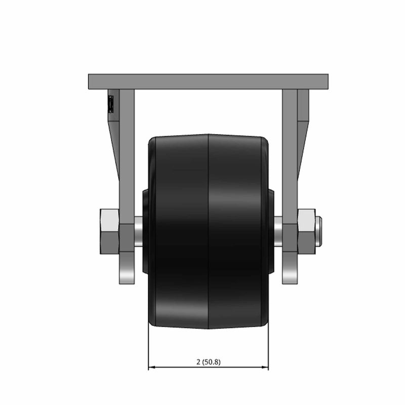 3.25"x2" USA-Made Rigid Caster with Phenolic Wheel