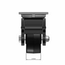 Top dimensioned CAD view of an Albion Casters 4" x 2" wide wheel Swivel caster with 4" x 4-1/2" top plate, with a top total locking brake, TM - Phenolic wheel and 800 lb. capacity part