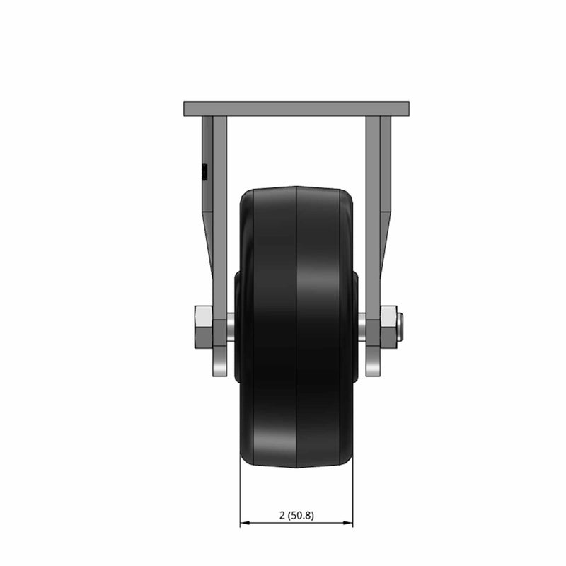 5"x2" USA-Made Rigid Caster with Phenolic Wheel