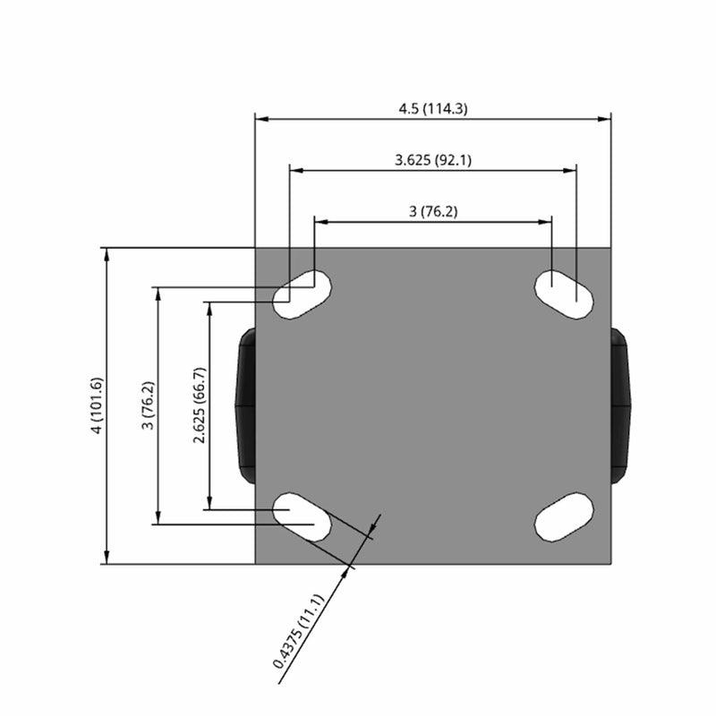 5"x2" USA-Made Rigid Caster with Phenolic Wheel