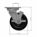 5"x2" USA-Made Side Locking Caster with Phenolic Wheel