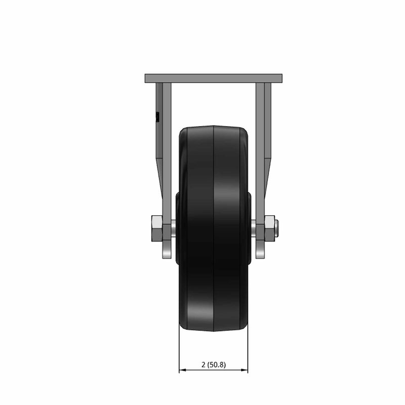 6"x2" USA-Made 7.5" High Rigid Caster with Phenolic Wheel