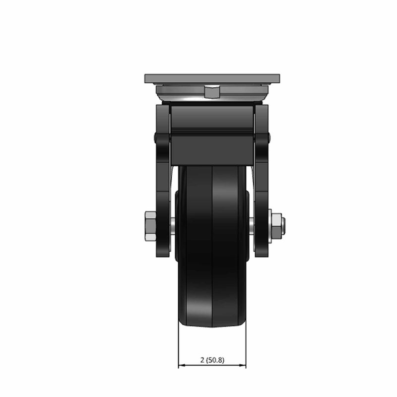 6"x2" USA-Made 7.5" High Top Total Lock Caster with Phenolic Wheel