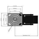 6"x2" USA-Made 7.5" High Top Total Lock Caster with Phenolic Wheel