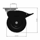 6"x2" USA-Made 7.5" High Top Total Lock Caster with Phenolic Wheel