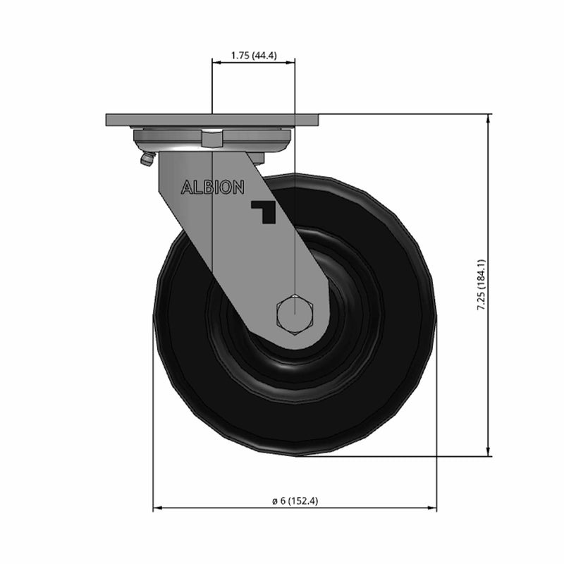 6"x2" USA-Made Swivel Caster with Phenolic Wheel