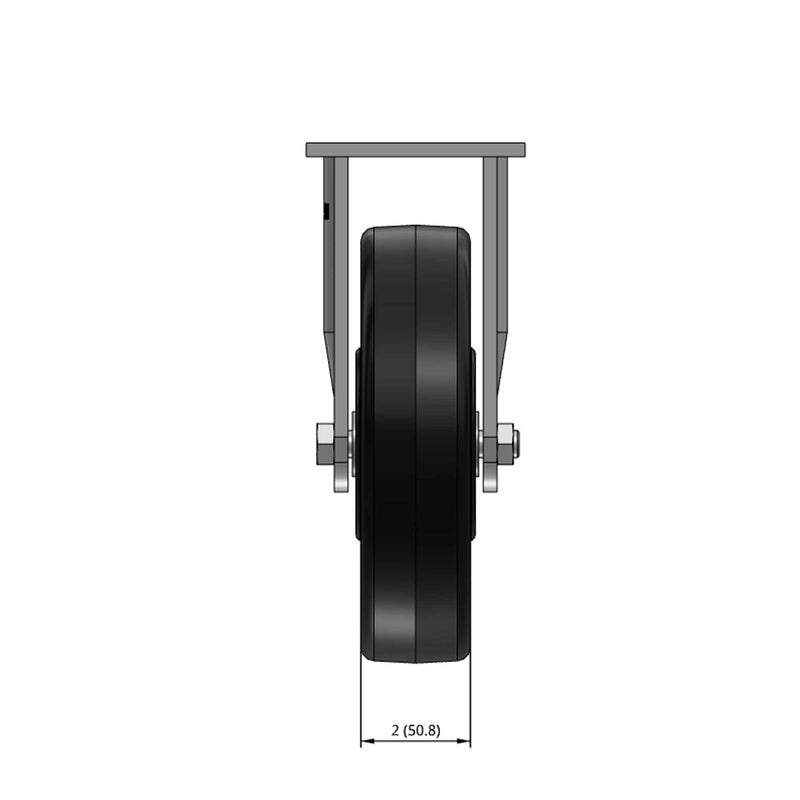 8"x2" USA-Made Rigid Caster with Phenolic Wheel