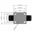 8"x2" USA-Made Rigid Caster with Phenolic Wheel