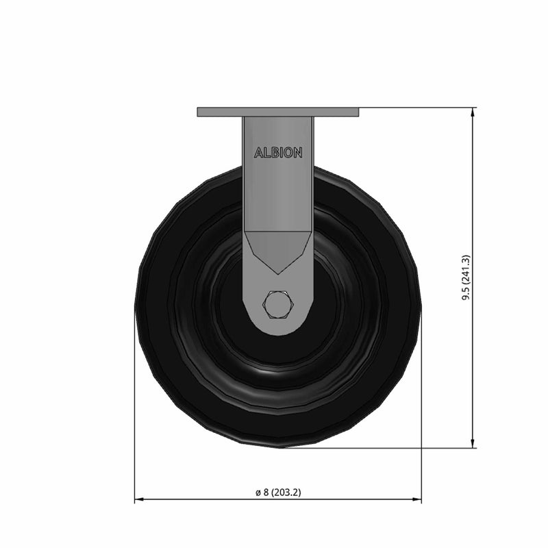 8"x2" USA-Made Rigid Caster with Phenolic Wheel