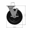 8"x2" USA-Made Side Locking Caster with Phenolic Wheel