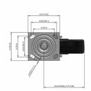 8"x2" USA-Made Swivel Caster with Phenolic Wheel