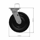 8"x2" USA-Made Swivel Caster with Phenolic Wheel