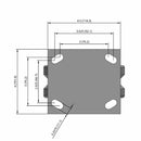 5"x2" USA-Rig Rigid Caster with V-Groove Cast Iron Wheel