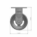 5"x2" USA-Rig Rigid Caster with V-Groove Cast Iron Wheel