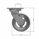 5"x2" USA-Rig Swivel Caster with V-Groove Cast Iron Wheel