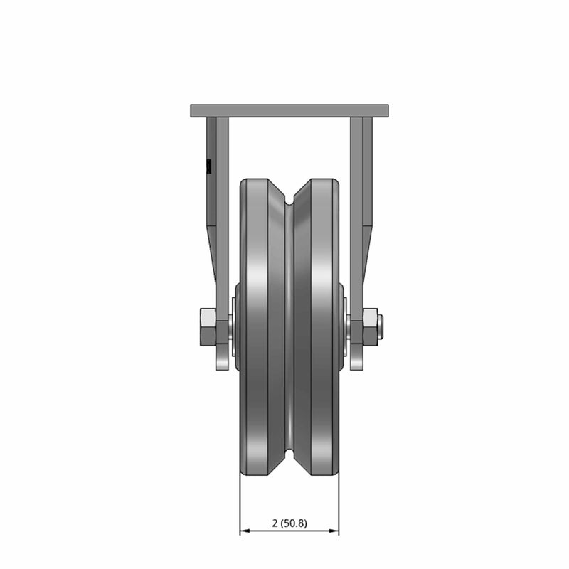 6"x2" USA-Rig 7.5" High Rigid Caster with V-Groove Cast Iron Wheel