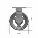 6"x2" USA-Rig Rigid Caster with V-Groove Cast Iron Wheel