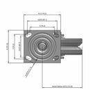 6"x2" USA-Rig 7.5" High Swivel Caster with V-Groove Cast Iron Wheel