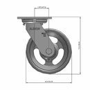 6"x2" USA-Rig 7.5" High Swivel Caster with V-Groove Cast Iron Wheel