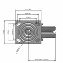 6"x2" USA-Rig Swivel Caster with V-Groove Cast Iron Wheel