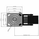 5"x2" USA-Rig Top Total Lock Caster with Floor Protective TPU Wheel