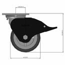 5"x2" USA-Rig Top Total Lock Caster with Floor Protective TPU Wheel