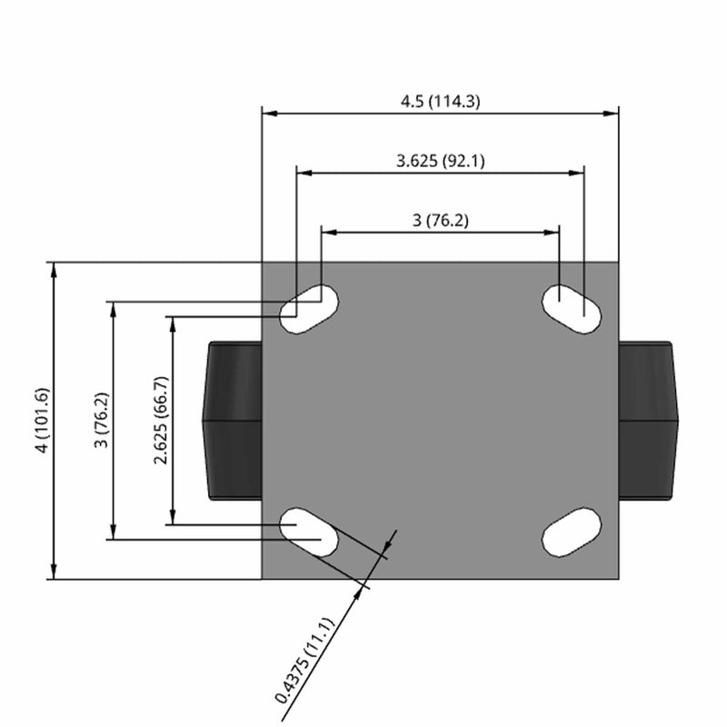 6"x2" USA-Rig 7.5" High Rigid Caster Floor Protective TPU Wheel