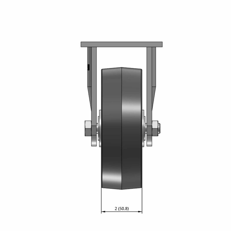 6"x2" USA-Rig Rigid Caster with Floor Protective TPU Wheel