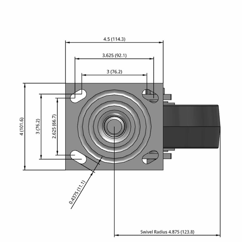 6"x2" USA-Rig 7.5" High Swivel Caster Floor Protective TPU Wheel
