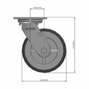 6"x2" USA-Rig 7.5" High Swivel Caster Floor Protective TPU Wheel