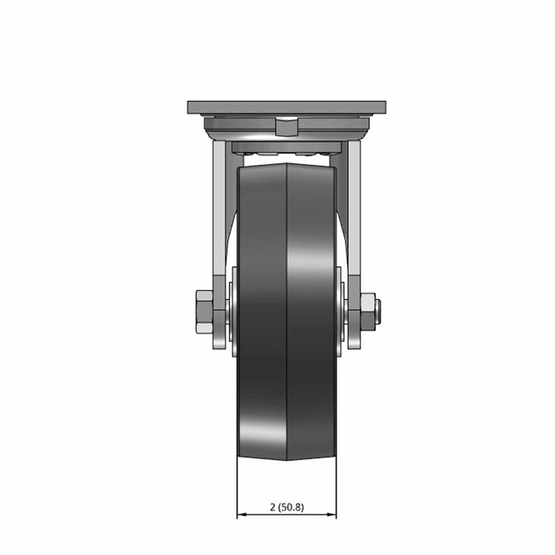 6"x2" USA-Rig Swivel Caster with Floor Protective TPU Wheel