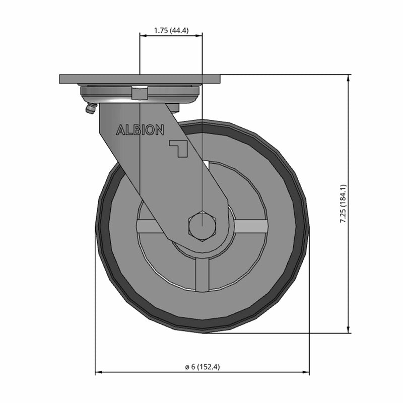 6"x2" USA-Rig Swivel Caster with Floor Protective TPU Wheel